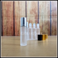 botol roll on 10ml kaca frosted / botol roll on essential oil 10ml - silver list