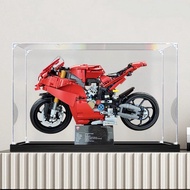 Lego Acrylic Display Box For lego 42202 Ducati Panigale V4S Motorcycle Popmart Figurine Labubu Zimom