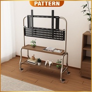 PATTERN Modern Adjustable 43-75 Inch Stainless Steel TV Stand Rack with Wheels Bracket Hanger Floor 