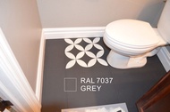 RAL 7037 GREY ( FULL SET EPOXY PAINT ) TOILET TILES FINISH  ( FREE TOOLS PAINTING ) 1L PRIMER TILES AND 0.5 KG POWDER ANTI SLIP AND 1L EPOXY FINISH PAINT / FREE TOOLS / HEAVY DUTY / CERAMICS AND TILES FINISH BATHROOM DESIGN PAINT • Pac