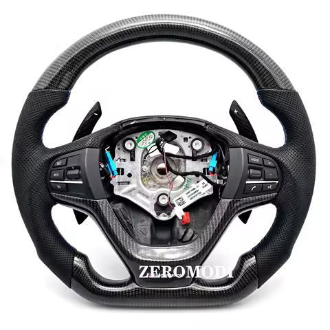 Real Carbon Fiber Steering Wheel With Paddles Shifter For BMW F10 F11 F12 F01 F07 M5 5 Series 535i 2
