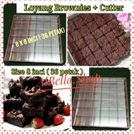 💥HIGH QUALITY 💥 SET LOYANG BROWNIES & CUTTER ( SIZE 8 x 8 Inci)