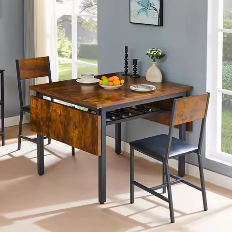 Vintage Folding Dining Table, 1.2 inches "thick Table Top For Dining Room, Living Room, 63.2" L X 35