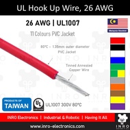 Hook Up Wire | 26 AWG, UL1007, 4A Current, Wayar Kereta / Machine, Auto Cable (1 meter)