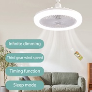 E27 Ceiling Fan With Lights LED Fan Light Ceiling Light With Fan Electric Fan With Remote Control For Bedroom Living Room Decor