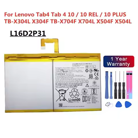 7000mAh L16D2P31 Battery For Lenovo Tab4 Tab 4 10 / 10 REL / 10 PLUS TB-X304L X304F TB-X704F X704L X