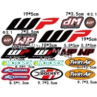 For WP KTM Fork Motorcycle UV Stickers Motocross Fairing Stereoscopic Helmet Suspension Shocker Damp