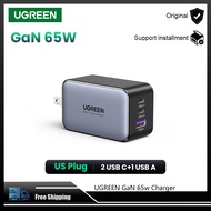 UGREEN CD244 65W 3-port GaN Fast Charging Charger Adapter 1 USB Port 2 Type-C Ports Support Up to PD