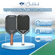 [Genuine] AMK Tour 18K3D 16mm Pickleball Racket – Premium Carbon Surface, Smooth Dink, Light Weight 
