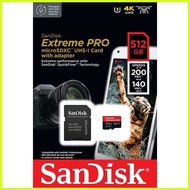 Sandisk Extreme Pro 512GB 200MB/S MICROSDXC UHS-1 Card With Adapter (SDSQXCD-512G-GN6MA)