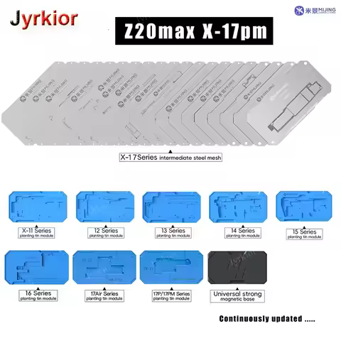 Mijing Z20/Z21 MAX BGA Reballing Stencil For iPhone X-17 Pro Max Motherboard Middle Frame A8~A19 Pro
