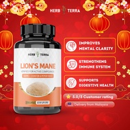Herb Terra Lion’s Mane Mushroom Cognition 120 Capsules | Lion's Mane Mushroom Powder Extract Capsule