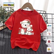 CODReady Stock Xmas T Shirt For Women Baju Cuti Krismas Lelaki Men Oversize T-shirt Short Sleeve 100