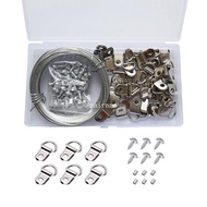 【MT】 131pcs Metal Picture Wires set 30m Picture Frame Wires with Hangers Sturdy Metal Picture Frame 