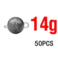 50Pcs/lot Fishing Lead Head Sinker Jig Bullet Weights Lure Cheburashka Lead Sinker For Soft Lure Fis