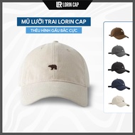 Korean Style Bear Logo CAP Good Sun Shade Cotton Khaki Fabric Size 52-64cm LORIN CAP
