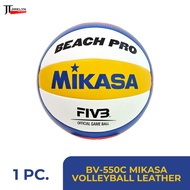 Mikasa BV-550C Beach Volleyball - Premium Leather | Enhanced Grip, Water & Sand Resistant