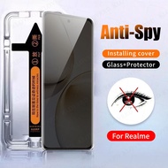 One click Privacy Tempered Glass Screen Protector For Realme 14 Pro Plus 14X 13 12 12X 11 11X 10 10T