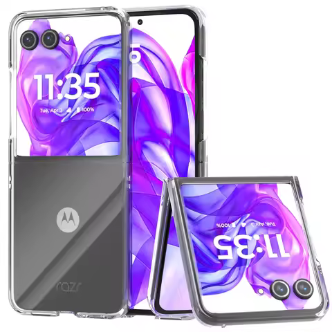Simple Transparent Soft Case For Motorola Razr 50 Moto Razr 50 60 70 Ultra 5G Clear 2-piece Set Prot