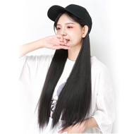 WIG HAT BASEBALL CAP HAIR CLIP LARGE STRAIGHTWanita 55-60CM