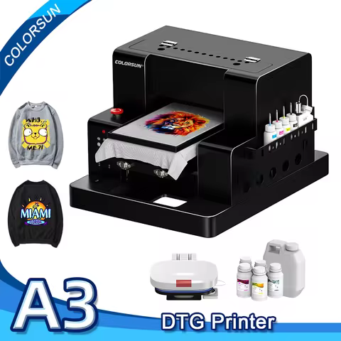 Colorsun A3 DTG Printer For L805 Impresora A3 Direct To Garment Printing machine DTG Flatbed Printer