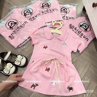 (SN8) Set bộ bé gái Set áo cổ sen kèm chân váy hồng cho bé gái