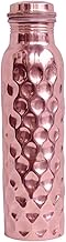 Pure Copper Diamond Water Bottle With Leak Proof Lid And Glossy Finish Copper Water Bottle 1 Litre For Healthy Drink