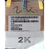 2K Metal Resistor 1/4Watt MF 1/4W T52-2K-1% Taiwan Resistor