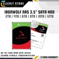 SEAGATE IRONWOLF NAS 3.5'' SATA Hard Drive - 2TB / 4TB / 6TB / 8TB / 10TB / 12TB