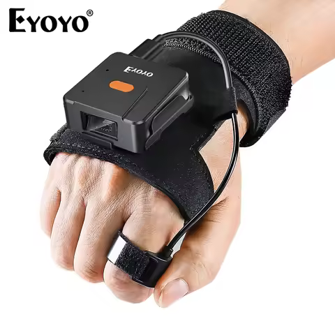 Eyoyo EY-027L Wrist Wearable Bluetooth Barcode Scanner, 1D Laser Portable Mini USB Reader with Auto-