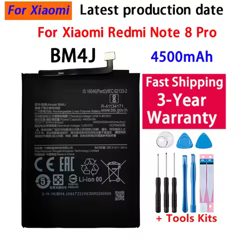 4500mAh BM4J Battery For Xiaomi Redmi Note 8 Pro 8Pro Note8 Pro Phone Battery Bateria Fast Shipping