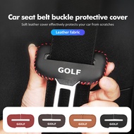 Leather Seat Belt Buckle Protector Interior Decoration Suitable for All Cars For Volkswagen Golf Jetta Passat mk4 mk5 mk6 CC B5 B6 B7 Golf