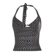 Áo Ba Lỗ Cổ Treo KLIOU Retro Cool Rap Cho Nữ Cạp Cao Hở Bụng Gợi Cảm Thời Trang Đường Phố Mùa Hè 202