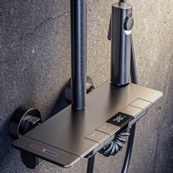 ST-🚢Shower Set Constant Temperature Digital Display Shower Household Copper Piano Keys Shower Head Shower Head Set House