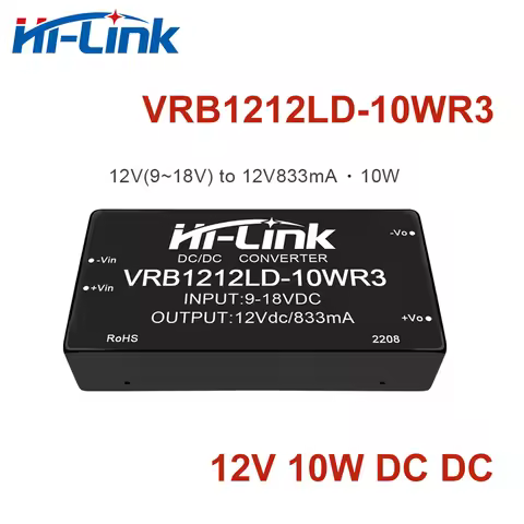 1500V Hi-Link Isolated 9-18Vdc to 10W 12V VRB1212LD-10WR3 Single Output DC-DC Power Supply Module