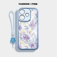 YBD Clear Case For OPPO A5i A5X A5 Pro A3X 5G 4G A3 NFC A40 A40M A60 5G Luxury Purple Flower Blossom