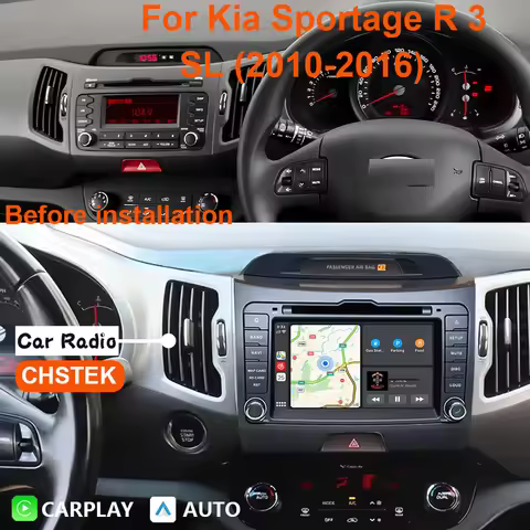 CHSTEK Android 13 Car Radio Player for Kia Sportage R 3 SL 2010-2016 Wireless CarPlay Qualcomm 8+256
