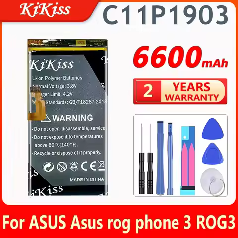 6600mAh C11P1903 Battery For ASUS ROG Phone 3 ROG3 ZS661KS Smartphone Rechargeable Spare Batteries A
