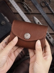 真皮卡片盒 復古牛皮風琴卡夾 名片夾 皮夾 迷你錢包