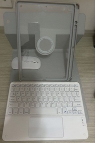 第八代ipad 10.2寸 可拆式保護殼連無線鍵盤及滑鼠 iPad (8th generation 10.2 inch) White Wireless Keyboard Case with Bluet