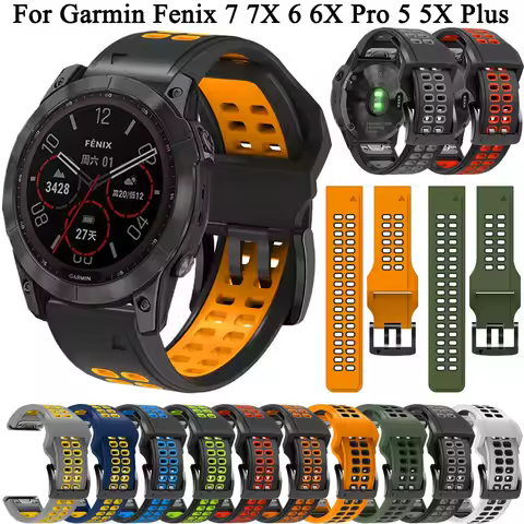 Replacement Band For Garmin Fenix 6 6X Pro 7 7X 5 5X 3 3HR Smart Watch Straps 22 26mm Silicone Watch