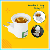 COD Fitting E27 Lampu Bohlam Portable EU Plug / fitting lampu bohlam sensor cahaya otomatis philips