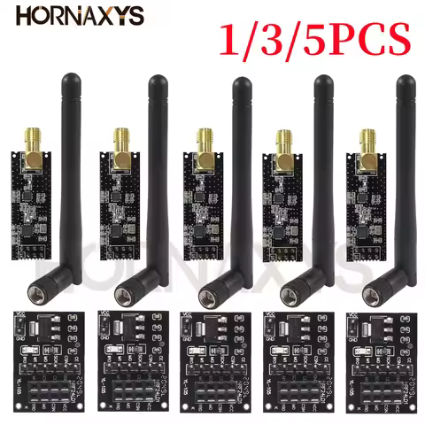5pcs NRF24L01+PA+LNA Wireless Transceiver RF Transceiver Module 2.4G 1100m with Antenna and NRF24L01
