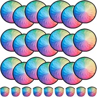 BENECREAT 30Pcs Colorful Foldable Flying Disc Fans, 9.8inch Layer Flower Sublimation Fans Polyester 