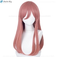 วิกผมวิกผมคอสเพลย์ Nakano Miku 68ซม. คอสเพลย์ผมทนความร้อนได้สีชมพูเข้มคอสเพลย์วิกผม Anime + ตาข่ายคล