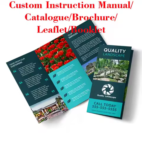 Custom Flyer Booklet Brochure Manual Pamphlet Leaflet Catalogue Instructions Print Any Size Design D