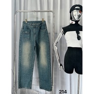Quần ống suông rộng jean nữ Bigsize 58kg-90kg kiểu dáng trơn túi hộp quần bò nữ ống rộng dáng xuông 