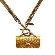CHANEL Matelasse 鍍金長項鍊
