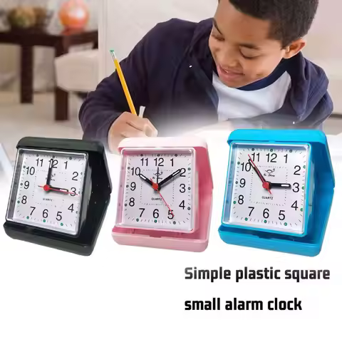 Mini Table Mute Clock Square Jelly Color Creative Alarm Clock V7E9