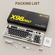 คีย์บอร์ดเกมไร้สาย Attack Shark X98PRO แบบมีสาย 104 ปุ่ม ช่องเสียบ Type-C ป้องกันน้ำ คีย์บอร์ดแบบมีส